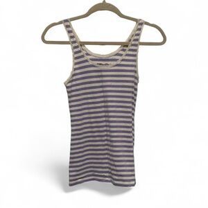 Y2K Gillian O’Malley Purple Striped Lace Trim Tank Top